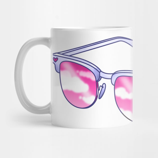 Blue sunglasses with pink sky lenses by 2dsandy